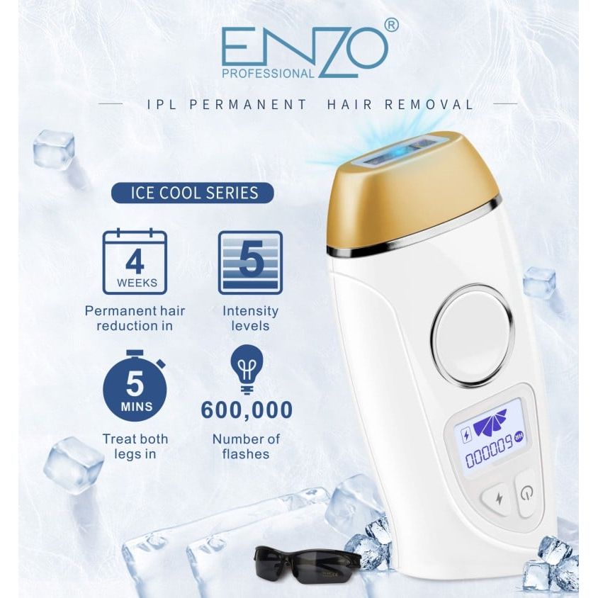 ENZO Epilateur Lazer ICE T7 – Professional Laser Hair Removal Device-Intl Version