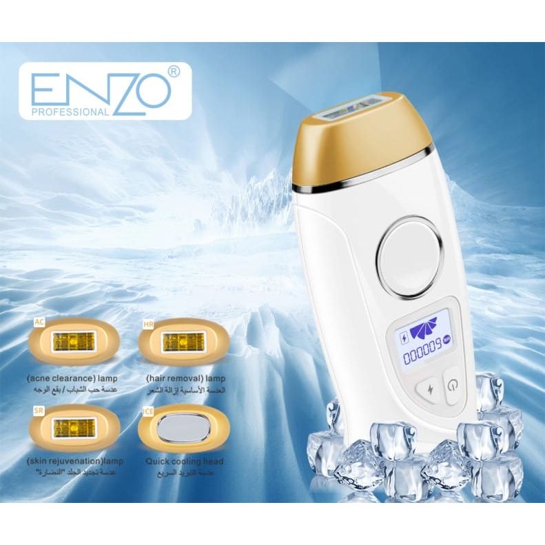 ENZO Epilateur Lazer ICE T7 – Professional Laser Hair Removal Device-Intl Version