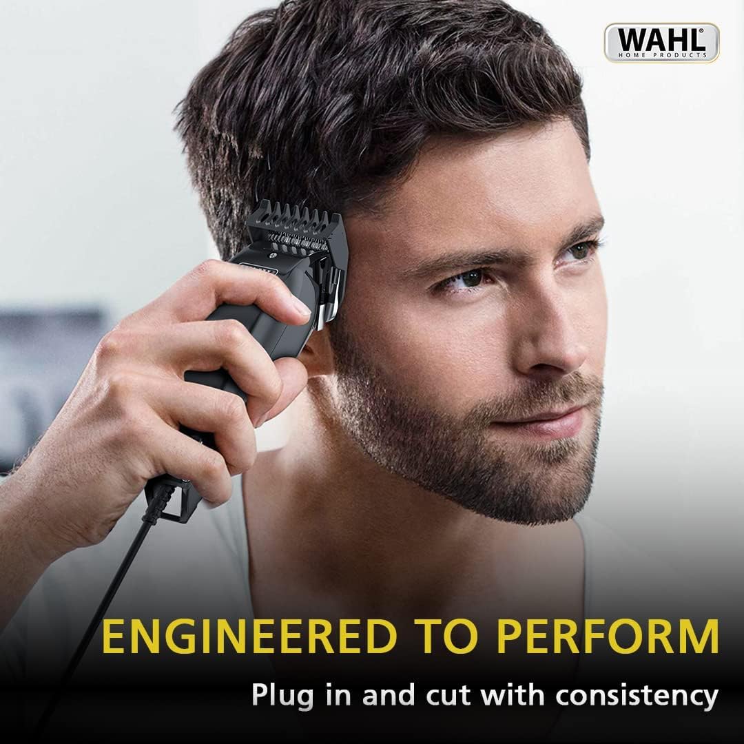 Wahl Home Pro 300 Series Hair Cutting Kit, Corded Hair Clipper Kit For Mens Grooming, 8 Comb Attachments, Self Sharpening Precision Blades With Taper Lever, 09247-1327