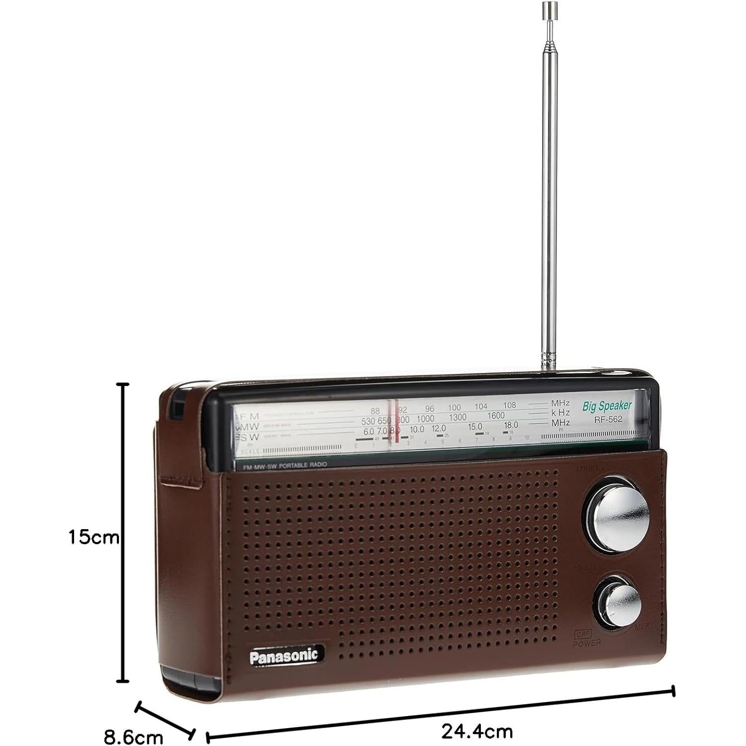 Panasonic 3 Band Portable Radio (Model: Rf-562Dgc1-K), Brown