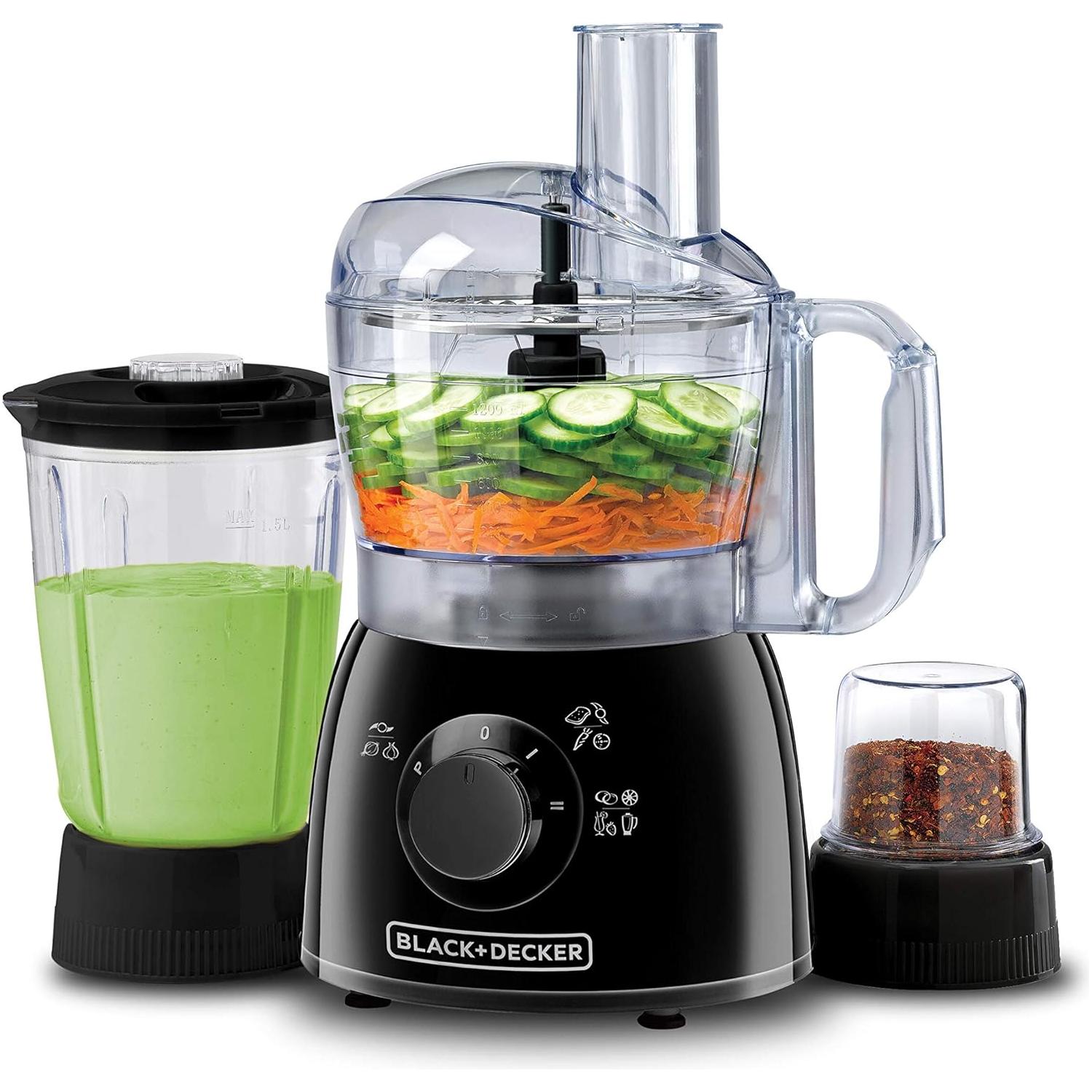 BLACK+DECKER 400W 29 Function Food Processor with Blender & Grinder, Black - KR42-B5,