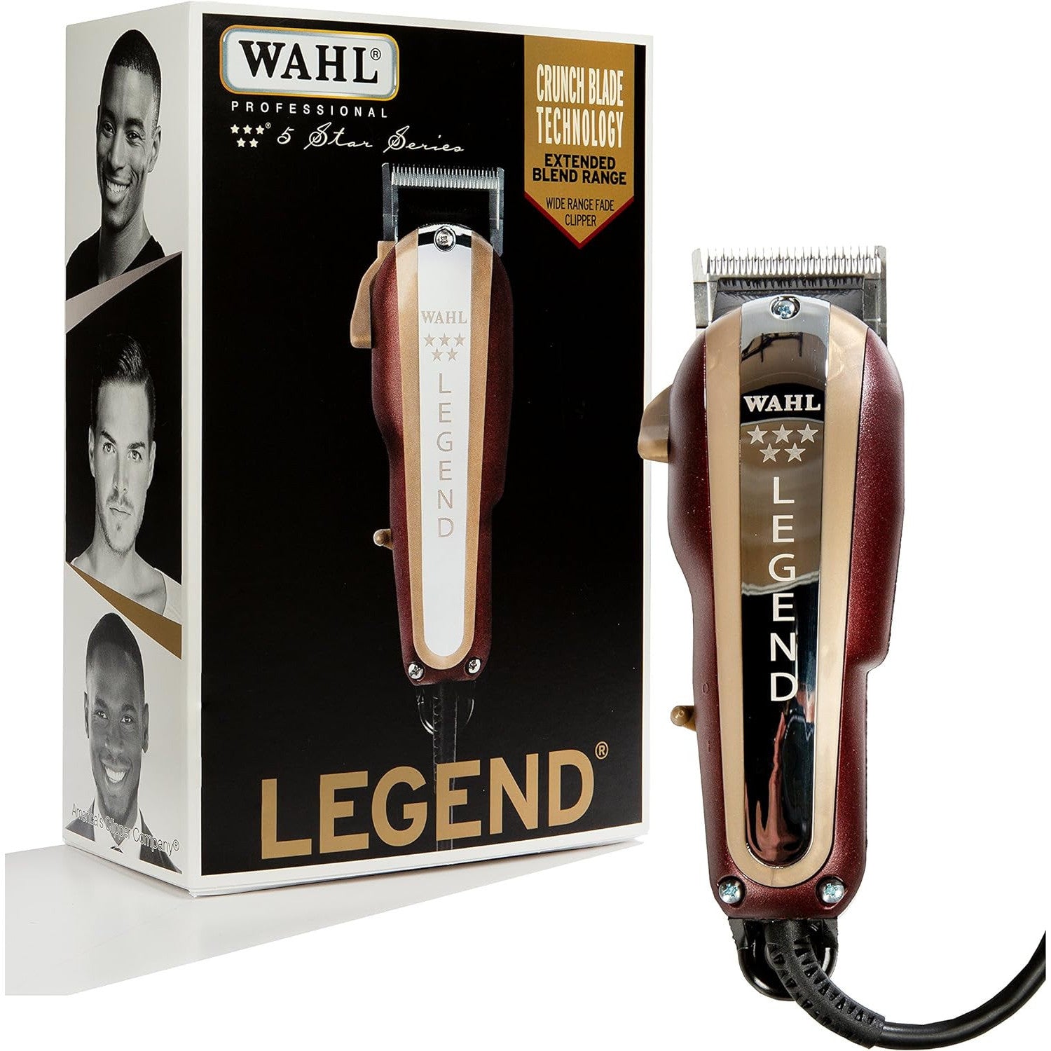 Wahl Professional 8147 Wide-Range Fading Clipper with Crunch Blade Technology & 8 Attachment Combs