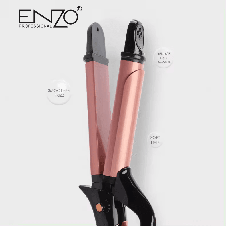 ENZO EN-9107 25 MM  2-in-1 Hair Curler and Straightener – Professional 2-in-1-Intl Version