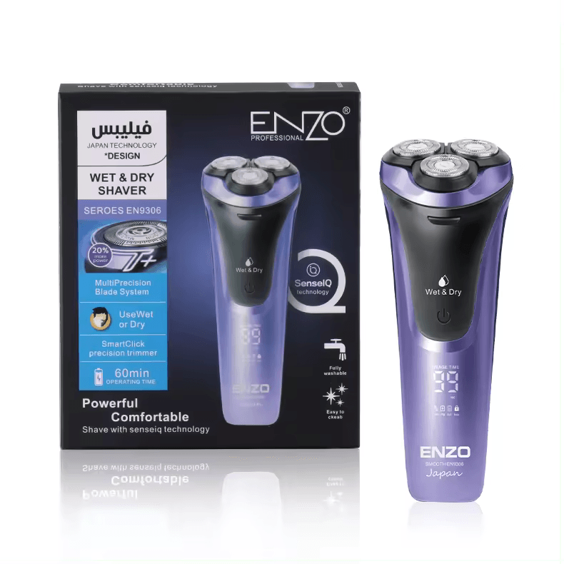 ENZO EN-9306 Rechargeable Triple Blades Shaving Razor for Men-Intl Version