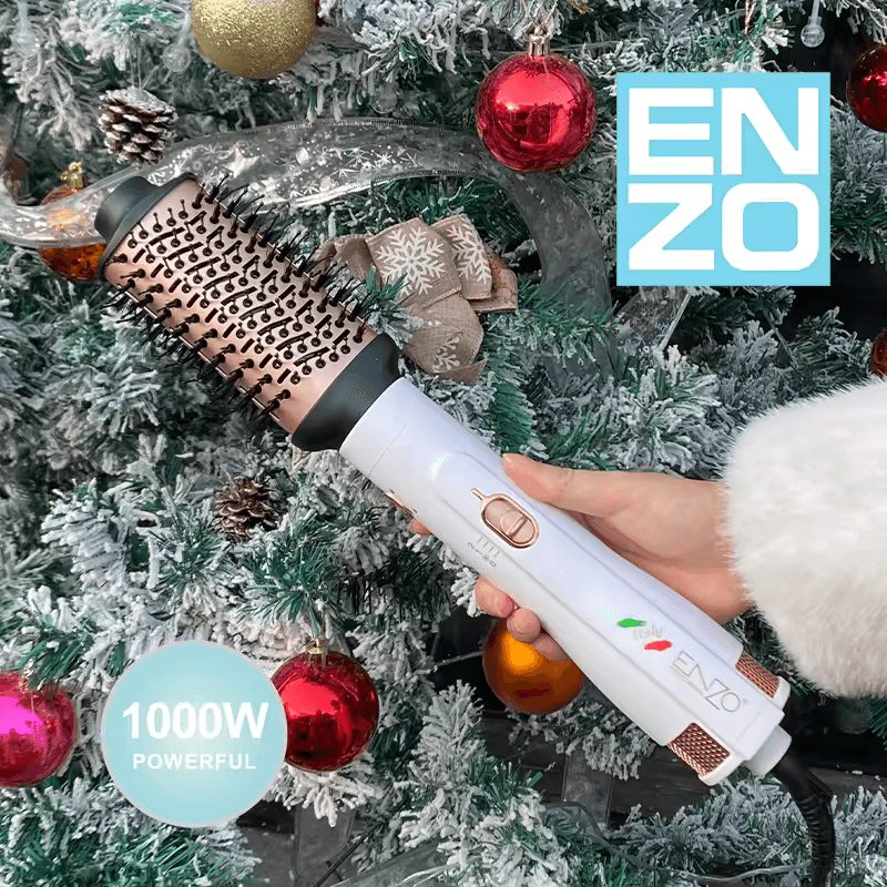 ENZO EN-740 ENZO 3-in-1 Hot Air Brush Blow Dryer, Curler, and Straightener Combo Pack - Intl Version