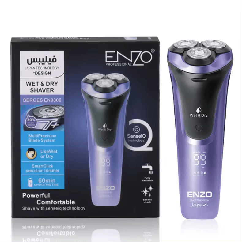 ENZO EN-9306 Rechargeable Triple Blades Shaving Razor for Men-Intl Version