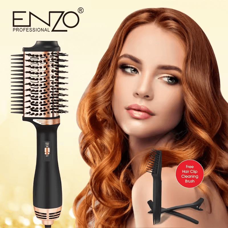 ENZO EN-4130  Hot Air Brush Styler  2-in-1 Blow Dryer and Brush, 1200W,-Intl Version