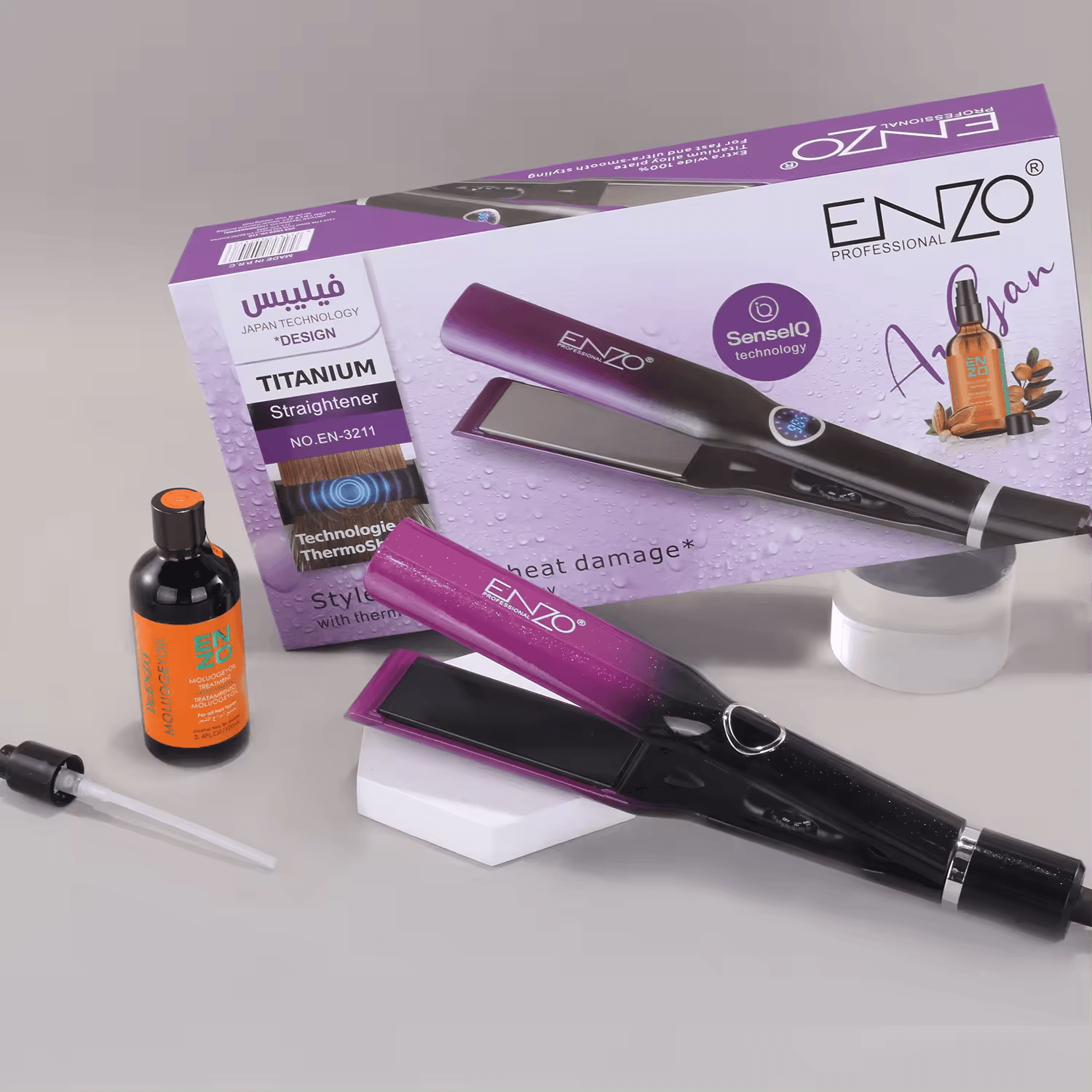 ENZO EN-3211 Professional Ceramic Titanium Hair Straightener – Intl Version