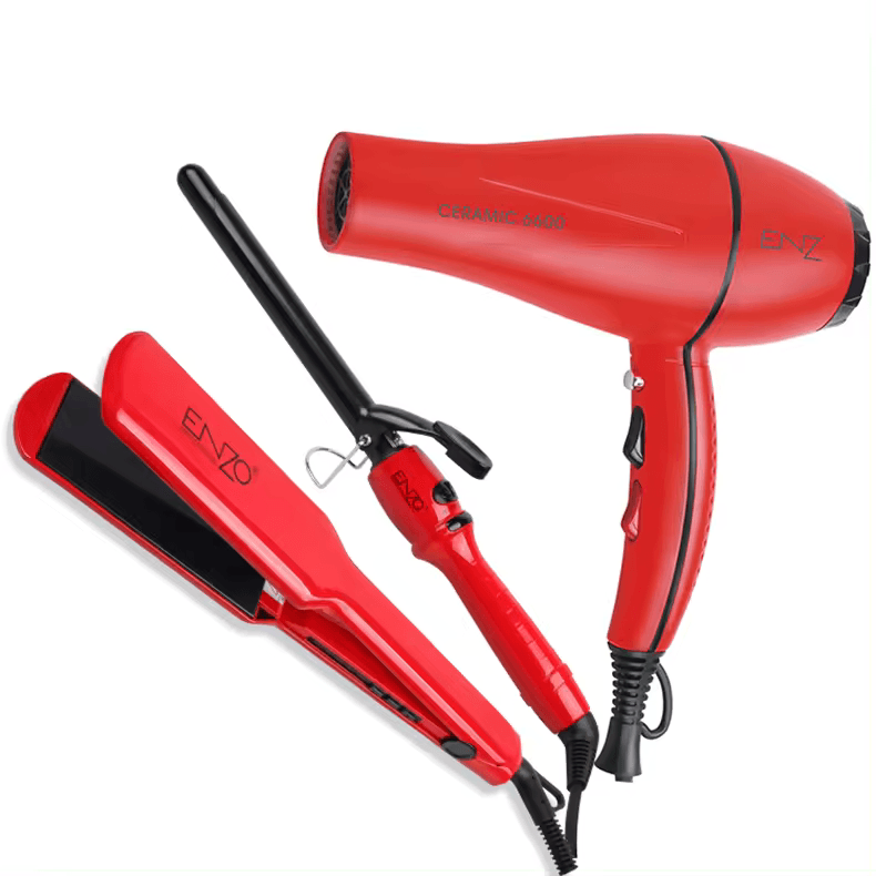 ENZO EN-6309 3-in-1 Hair Dryer, Straightener, Curler Combo Pack - Intl Version