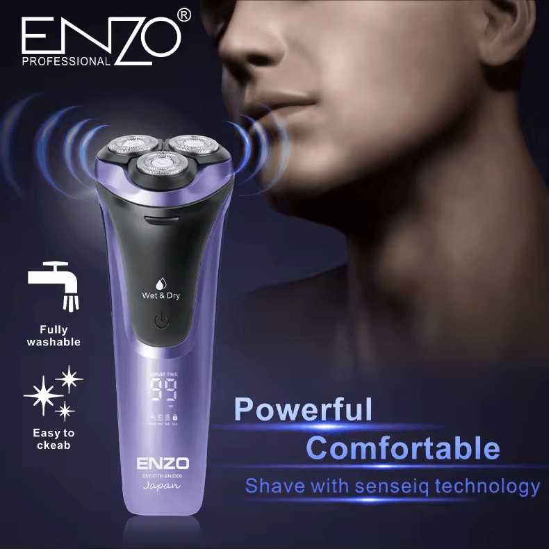 ENZO EN-9306 Rechargeable Triple Blades Shaving Razor for Men-Intl Version