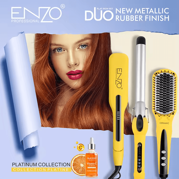 ENZO EN-3955W 3-in-1 Platinum Collection Hair Styling kit Combo Pack -Intl Version