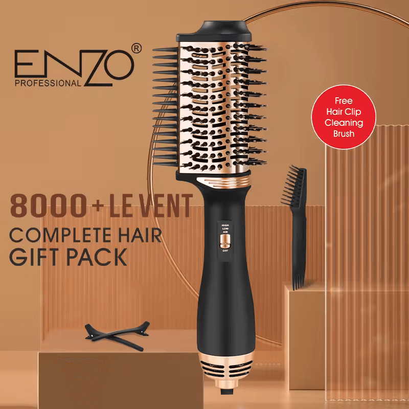 ENZO EN-4130  Hot Air Brush Styler  2-in-1 Blow Dryer and Brush, 1200W,-Intl Version