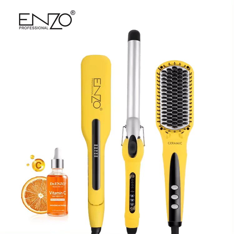 ENZO EN-3955W 3-in-1 Platinum Collection Hair Styling kit Combo Pack -Intl Version